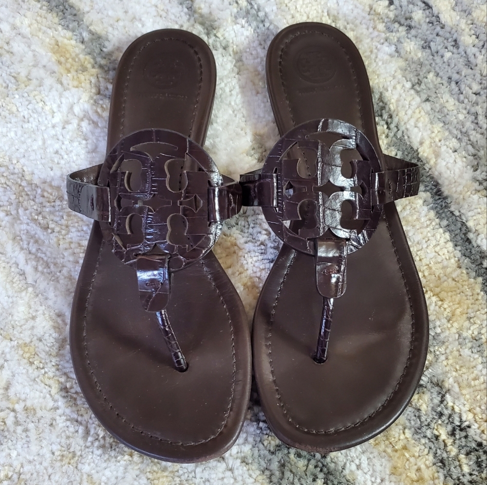 Tory Burch Dark Brown Leather Sandals